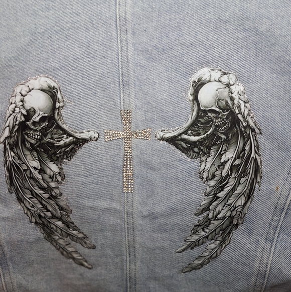 SKULLS/CROSS BOLERO JEAN JACKET - Picture 3 of 8